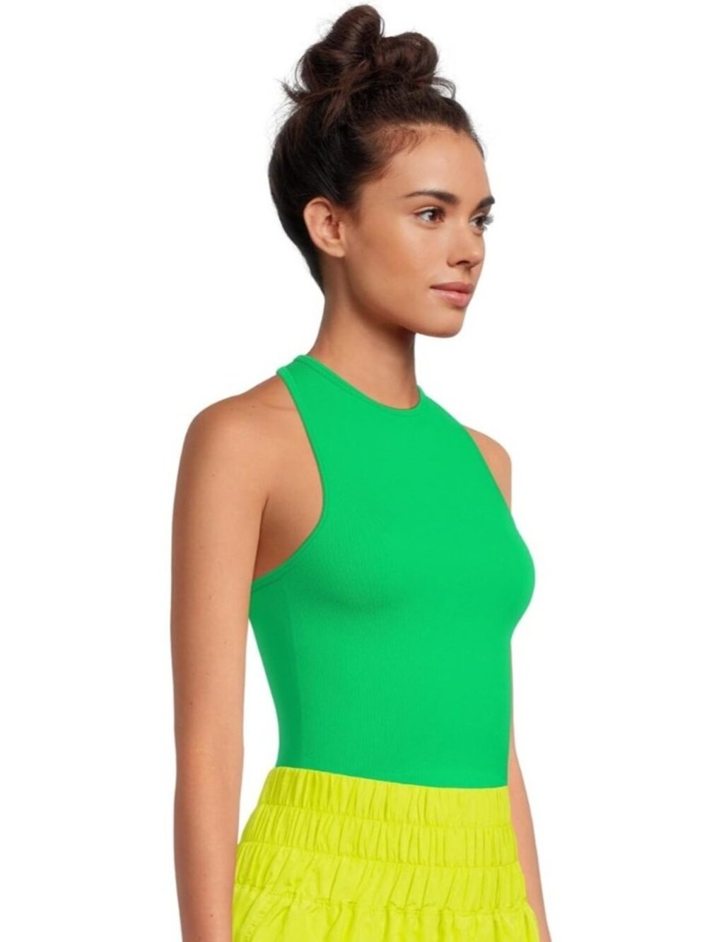 Intimately Free People Rib Racer Tank Jungle Glow Green ( M / L )